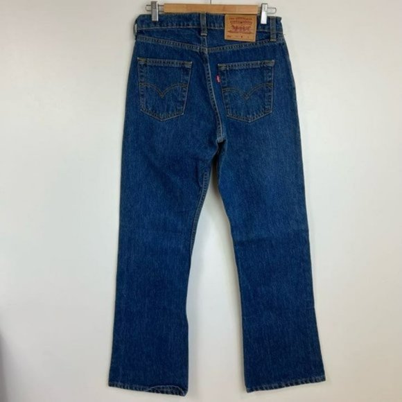 Vintage LEVI'S 511 Flare 100% Cotton Medium Indigo Blue Jeans Pants  W30 L32 - Picture 3 of 10